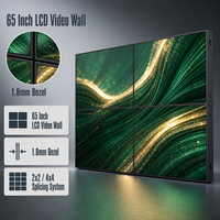 Mur vidéo LCD 65 pouces avec cadre de 1,8 mm, système de raccordement 2x2 4x4, panneau LED IPS HD, luminosité 700 cd/m² pour salles de bal d'hôtel et événements