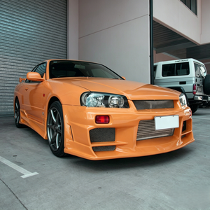 Paragolpes Delantero de Fibra de Vidrio DO LUCK con Recortes para Faros Antiniebla para Skyline R34 GTR 1999-2002, Fácil Instalación - Product Image 3
