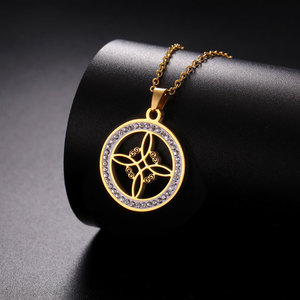Collar <span class=keywords><strong>de</strong></span> Moda para Mujer, <span class=keywords><strong>de</strong></span> Acero Inoxidable 316L, Resistente al Agua y al Deslustre, con Colgante <span class=keywords><strong>de</strong></span> Moneda <span class=keywords><strong>de</strong></span> Circonio, Chapado en Oro <span class=keywords><strong>de</strong></span> 14k y 18k, Diseño <span class=keywords><strong>de</strong></span> Bruja - Product Image 2