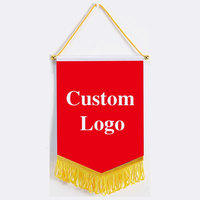 Drapeau en satin sans quantité minimale de commande Impression de logo personnalisé Bannière d'échange de cadeaux de club de football Impression double face avec frange