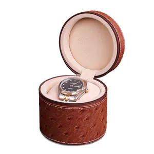 Benutzer definierte Strauß Muster Pu Leder Single Watch Präsentation Schmucks cha tulle mit Uhren halter Box für 1 Uhr