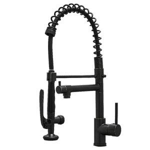 Robinet de cuisine thermostatique à tirette avec broche Robinet d'évier de cuisine à <span class=keywords><strong>double</strong></span> <span class=keywords><strong>sortie</strong></span> en laiton Robinets de cuisine en céramique contemporains Mélangeur - Product Image 1