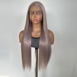 <span class=keywords><strong>Parrucche</strong></span> SARLA 13x4 con frontale in pizzo sintetico trasparente senza colla, lisce, lunghe, con linea naturale dei capelli, resistenti al calore, nere, da <span class=keywords><strong>donna</strong></span>. - Product Image 3