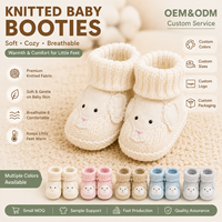 Chaussons tricotés personnalisés OEM ODM pour bébé, chaussures douces et chaudes pour nourrissons, jolies chaussures pour nouveau-nés à motif animalier