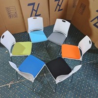 Chaise de bureau exécutive ergonomique moderne et confortable, empilable, en tissu nylon, avec structure métallique, base coulissante, dossier ouvert, pour visiteur ou chambre à coucher
