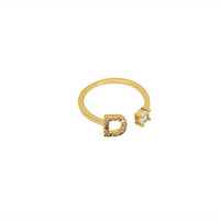 Mengjiqiuch — bague en Zircon, anneau avec lettre en or 90 et Zircon, vente en gros