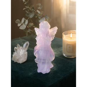 Armonía de Fluorita Caramelo: Revelando la Felicidad Espiritual en una Talladura Angelical - Talladura de Ángel - Product Image 3