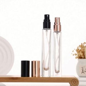 Mini Small Vial Parfum Tester Clear 10ml Round/Square Tube Pump Sprayer Perfume <b>Bottle</b> with Screen Printing <b>Empty</b> Custom Logo - Product Image 1