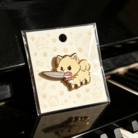 Broche personnalisée chien Pomeranian en émail dur, motif dessin animé Kawaii, cadeau pour les amoureux des animaux, décoration de sac, épinglette