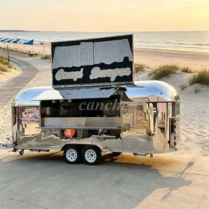 Chariot de restauration mobile en acier inoxydable de qualité américaine pour café et bagels, idéal pour le camping en extérieur - Product Image 1