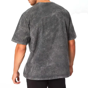 Fabricant de T-shirts pour commandes en gros, T-shirts streetwear, vêtements personnalisés, T-shirts pour hommes en coton, impression à chaud, motif uni, délavé à l'acide - Product Image 5