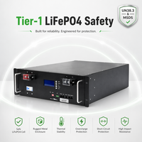 Batería de Litio LiFePO4 de Larga Duración, 6000 Ciclos, 51.2V 100Ah 5kWh, para Montaje en Rack, Sistema de Almacenamiento de Energía Solar para el Hogar