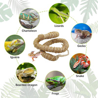 Vigne grimpante flexible en fibre de coco pour reptiles, décoration pour terrarium de dragon barbu, caméléon, serpent, gecko, lézard