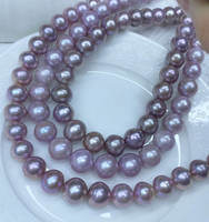 Chaîne de perles Edison 10-14 mm, grandes perles d'eau douce blanches, roses et violettes, prix de gros pour bijoux