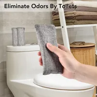 Lot de 10 sacs purificateurs d'air réutilisables en charbon de bambou solide, écologiques, absorbants les odeurs, 60g chacun, pour la maison, la voiture, les toilettes