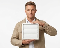 Grille d'aération carrée moderne en plastique pour extérieur, 4, 5, 6, 8 pouces, blanche, à persiennes, pour mur extérieur