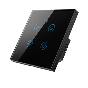 Luxe Home Smart Switch Eu Uk Tuya Zigbee Switch No Neutrale Ds101jl Black Touch Glaspaneel Draadloze Slimme Wandlichtschakelaar