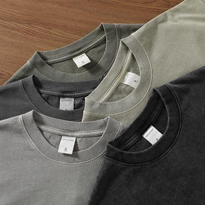 เสื้อยืดผู้ชายสไตล์วินเทจ ย้อมสีแบบแอซิด ผลิตตามสั่ง ขายส่ง ผ้าคอตตอน 100% ถัก แขนสั้น ทรงปกติ ใส่ได้ทั้งชายและหญิง - Product Image 2