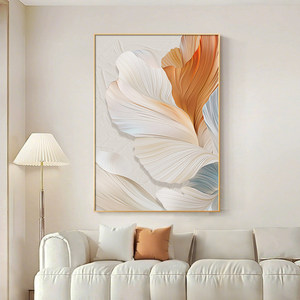 Tableau mural abstrait en toile à l'huile, cadre rectangulaire en aluminium, pièce unique pour la décoration de fond de canapé dans le salon - Product Image 1
