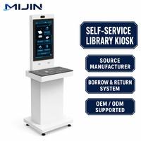 Kiosque de retour de livres UHF RFID sur pied - Terminal de contrôle d'accès intelligent pour bibliothèque avec intégration de système antivol
