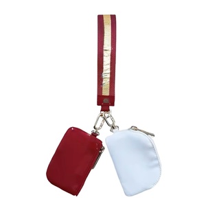 USA Oversez Warehouse Dual <b>Pouch</b> Women's Wristlet Portable Keychain Wallet Detachable Keychains Card Bank <b>Mini</b> Wristlet Bag - Product Image 1