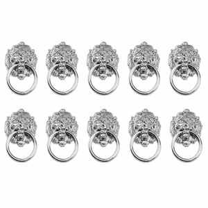 10pcs Lion Head Cabinet Pulls <strong>Knobs</strong> Handles Furniture <strong>Door</strong> Cabinet Drawer Dresser Vintage Pull Handle <strong>Knob</strong> Ring Antique - Product Image 5