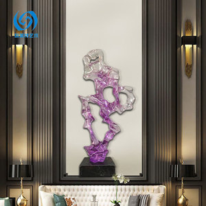 Escultura de Resina de Cristal con Diseño de Qi Púrpura del Este, 350x130x750mm, Decoración Abstracta para el Hogar - Product Image 1