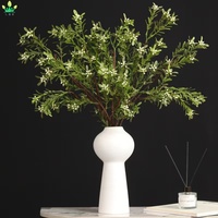 Künstliche Pflanzenblätter, Plastikzweige mit Blüten, lange Stielzweige für Arrangements, Thanksgiving, Hochzeit, Weihnachten, Ostern