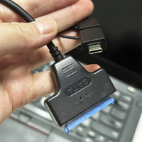 Cable SATA a USB 2 en 1 USB 3,0 tipo C A Adaptador SATA III para adaptador de disco duro SSD HDD de 2,5 pulgadas