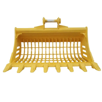 Seau squelettique de râteau de tamis hydraulique d'excavatrice pour nettoyer l'herbe de rivière