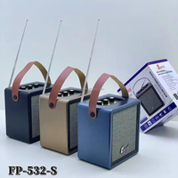 Eletree FP-532-S Tragbarer Solar-BT-Lautsprecher mit Wiederaufladbarer FM-Radio und Leder-Handschlaufe
