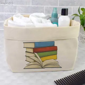 定制服装储物棉织物玩具篮环保帆布图书收纳器