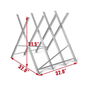 JH-Mech Argent <span class=keywords><strong>Chevalet</strong></span> Pliant Facile à Utiliser 220 Lbs Cadre Unique Design Réglable <span class=keywords><strong>Bois</strong></span> de Chauffage Acier Carbone Scie à Bûches Cheval - Product Image 3