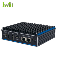 Cele Ron J4125 Ordinateur Industriel Pas Cher Nano Serveur Sans Ventilateur avec 6 USB 1HD 2DP Prend En Charge 4K Full DDR4 RAM 2 LAN US/EU Prises