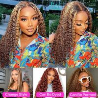 Perruque Lace Front Ombrée Cheveux Humains 13x6 Blond Miel 4/27 Ondulée Profonde Sans Colle Alibaba