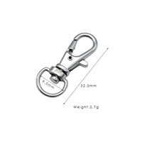 Mousqueton pivotant de luxe en alliage de zinc noir de 38 mm avec boucle de sangle, pivotant à 360 degrés, antirouille, écologique et robuste