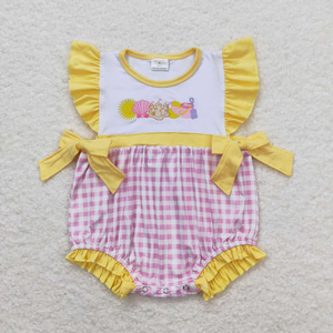 Conjunto de Verano para Niñas, Vestido con Mangas con Volantes y Pantalones Cortos, Bordado Bonito, para Días de Playa, Venta al por Mayor, Conjuntos a Juego para Hermanas - Product Image 3