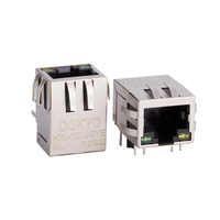 Connecteur Ethernet femelle RJ45 blindé en métal plaqué or 6u, avec filtre et loquet, pour carte PCB en PBT polyester, compatible 10/100 BASE-T