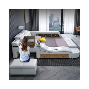 Lit intelligent multifonctionnel de luxe moderne de haute qualité avec rangement, lit rembourré TB01JY, appui-tête réglable fourni - Product Image 1