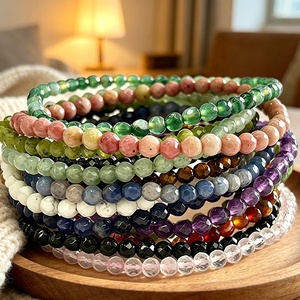 Pulseras de cristal de protección Pulseras de piedras preciosas curativas facetadas Pulseras de estiramiento de piedra de energía - Product Image 1