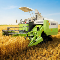 Moissonneuse-batteuse agricole Wubota pour riz, avec chenilles en caoutchouc 500*90*53mm, pour céréales, à alimentation complète