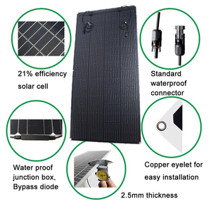 Celdas Monocristalinas de Alta Eficiencia 60w 80w 100w 160w 200w, Panel Solar Flexible para Navegación y Camping HW73-RB180W1P - Product Image 2