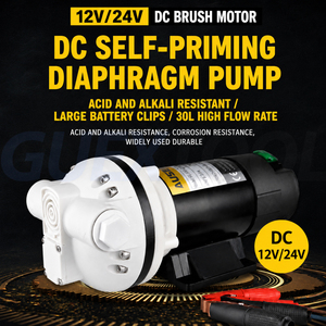 Pompe auto-amorçante électrique 38LPM 2A 12V 24V pour produits chimiques et eau avec raccords de tuyau pour transfert - Product Image 3