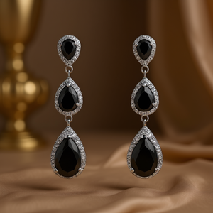 Orecchini Pendenti Blu Zaffiro E2222 da Donna, Classici a Goccia con Taglio a Pera e Incastonatura a Castone, Gioielli Pendenti Raffinati a Goccia d'Acqua - Product Image 2