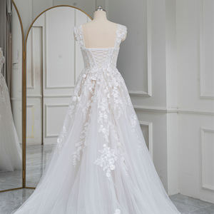 RL307แจนเซมเบอร์ชุดแต่งงานทรงเอไลน์สำหรับเจ้าสาวชุดเดรสสำหรับสตรีที่รักสง่างาม - Product Image 2