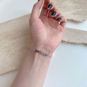 Dylam Tiny <b>Cute</b> Fashion Women Jewelry Rhodium 18K Gold Plated 5A Zirconia 925 Sterling Silver Link Chain <b>Bracelet</b> - Product Image 3