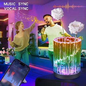 Lámpara de Mesa de Cristal LED USB con Control por Aplicación Inteligente, 16 Millones de Colores y 300 Modos de Escena Dinámica, Lámpara de Cristal 3D, Lámpara de Noche - Product Image 4