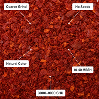 Poudre de Gochugaru, paillettes de piment coréen premium authentiques, légèrement sucrées, saveur umami intense, couleur rouge vif, chaleur douce.