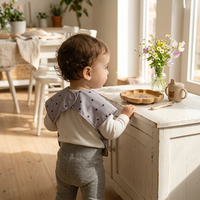 Bavoir d'alimentation pour bébé en PU, motif dessin animé, imperméable, personnalisable, pour table à manger et pique-nique, pour nouveau-nés