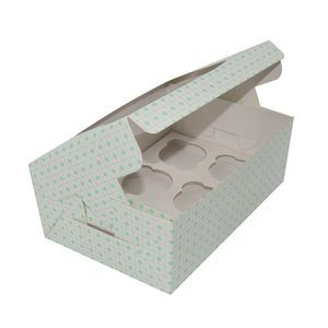 6 Lỗ Kraft Nâu Trắng Cup Bánh Bao Bì Cupcake Hộp Với Cửa Sổ Rõ Ràng - Product Image 3